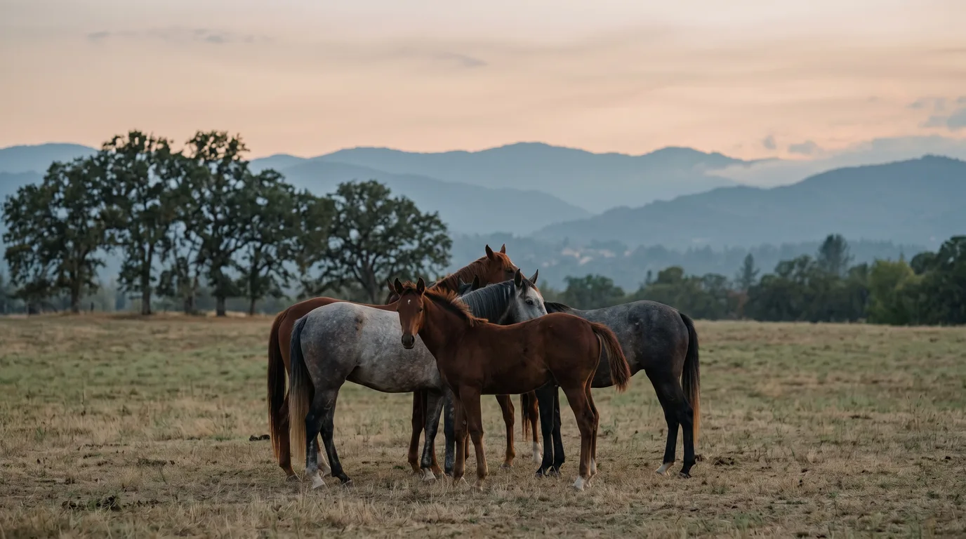 Chevaux en liberté, Écurie de Contrevoz, Ain